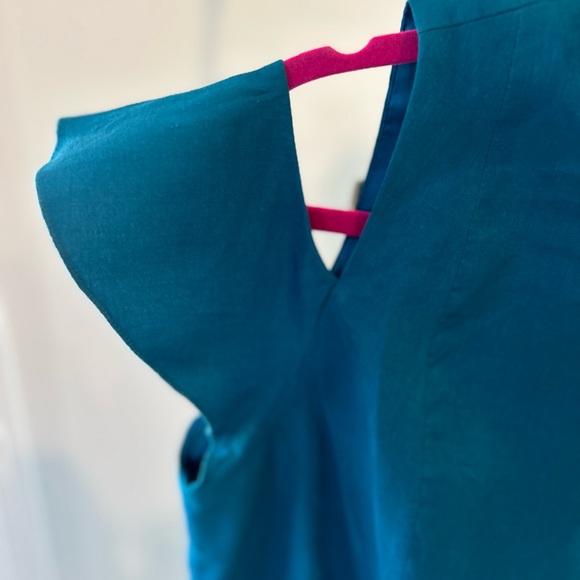 Elie Tahari -14 - Blue - Linen Dress - Picture 8 of 9